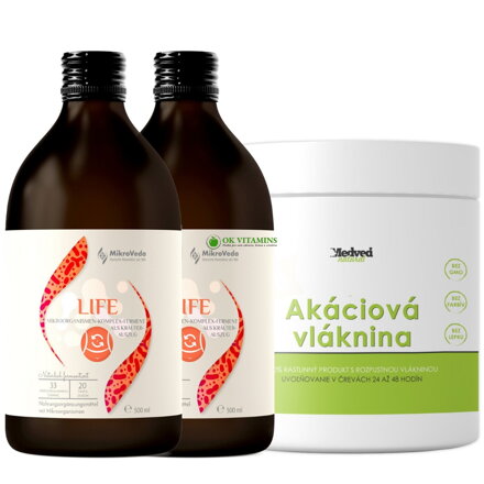 2x MikroVeda LIFE 500 ml + Akáciová vláknina 300g