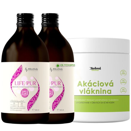 2x MikroVeda PUR 500 ml + Akáciová vláknina 300g