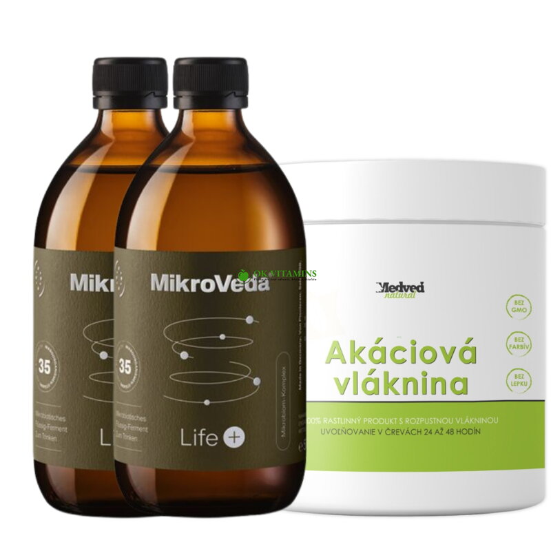 2x MikroVeda LIFE+ 500 ml + Akáciová vláknina 300g