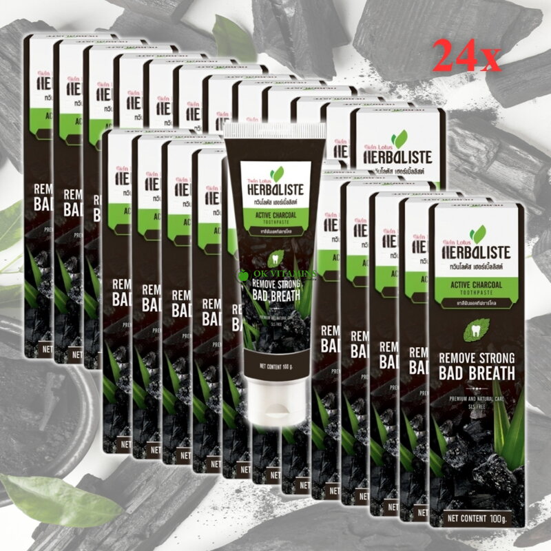 24x Zubná pasta Twin Lotus Active Charcoal 100g